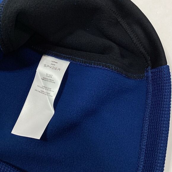 Spyder Jacket Pullover Blue Black Quarter Zip Textured M NWT - Picture 6 of 8